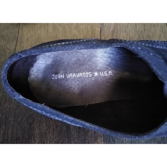 John Varvatos Star USA Wingtip Oxford Brogues Dusty Black Suede Rubber Size 11